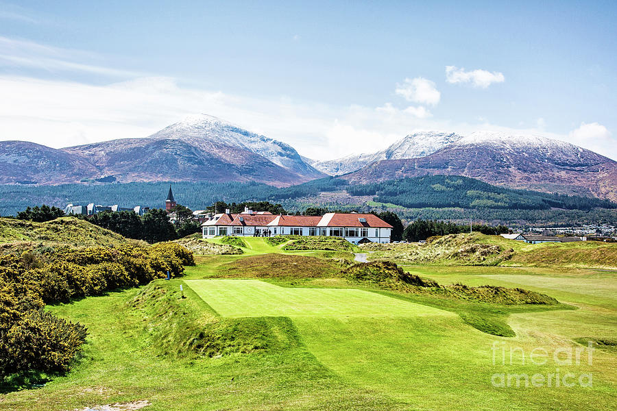 Royal County Down Clubhouse and Mountains Photograph by Scott Pellegrin