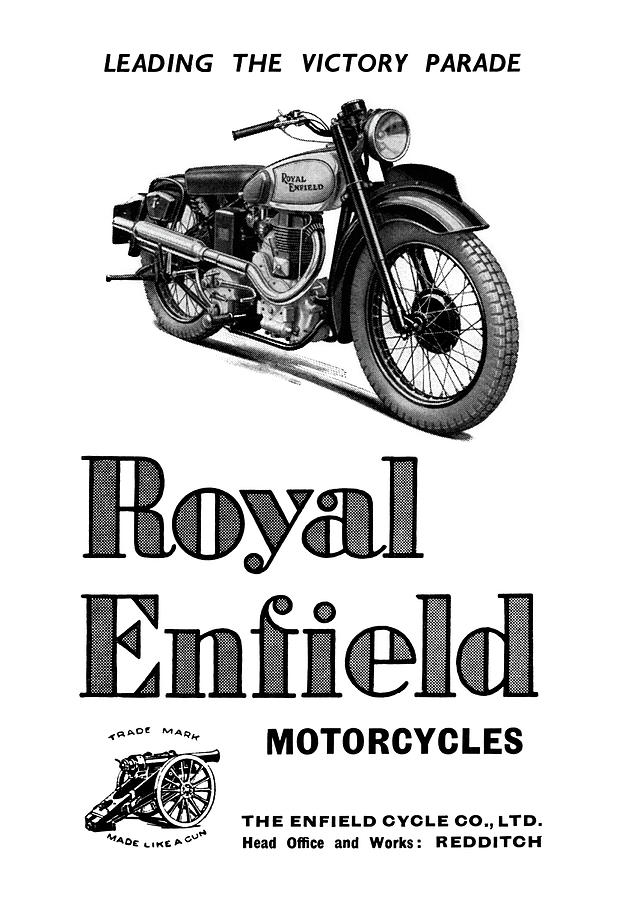 Royal Enfield Motorcycles: Leading the Victory Parade Painting by Unknown