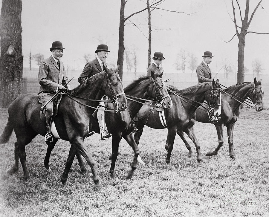 Royal Family Riding Horses Photograph by Bettmann