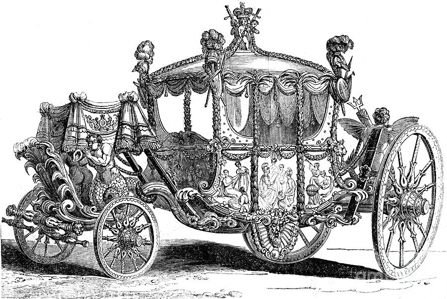 Royal Gold State Coach, 19th Century Drawing by Print Collector