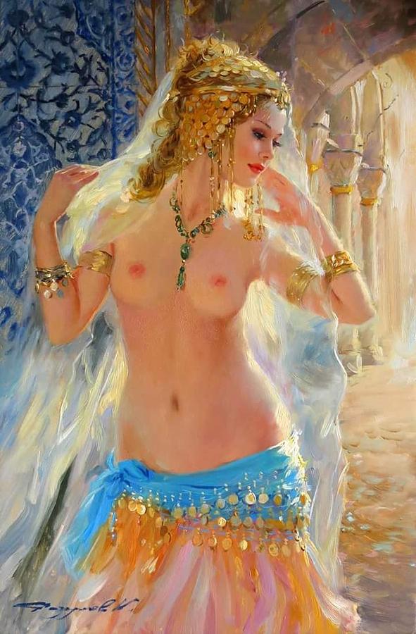 Royal Nude Woman Painting by Vishal Gurjar.