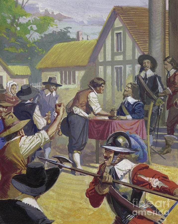 Vintage Painting - Royalists Levying Taxes To Finance The Civil War by Severino Baraldi