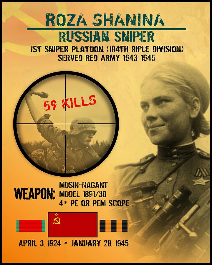 Roza Shanina Russian Sniper Digital Art by John Wills