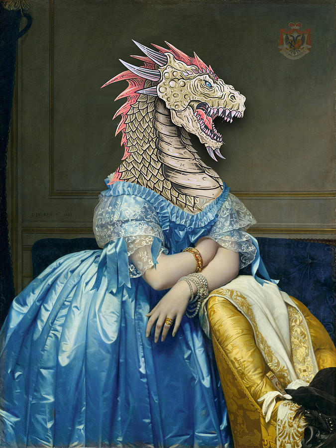 Rubino Dragon Woman Portrait Mother of Dragons Painting by Tony Rubino