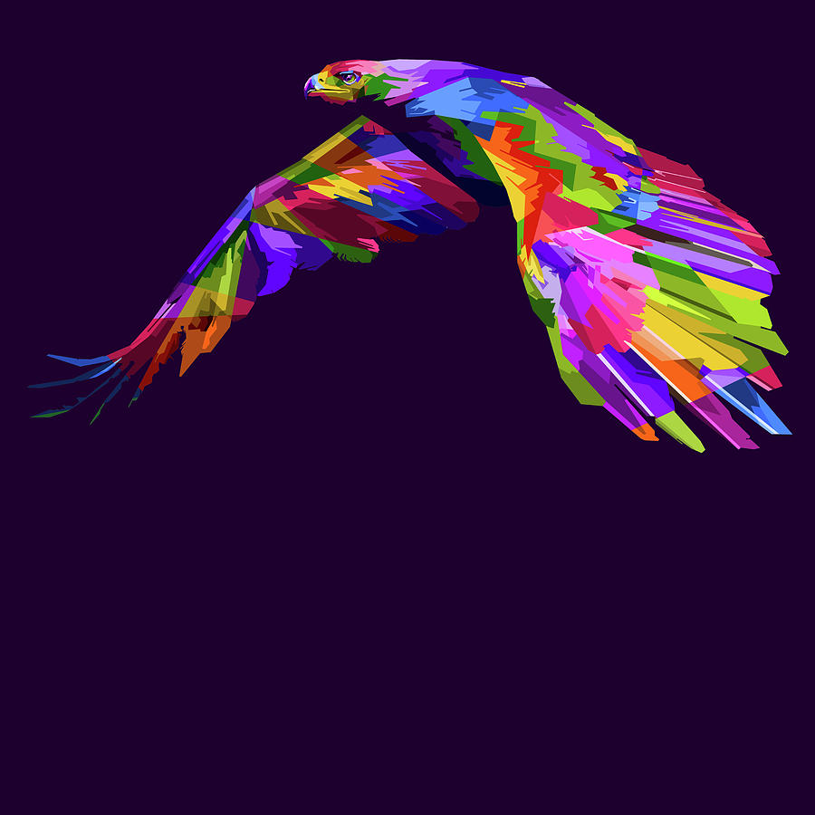 Rubino Hawk Eagle Bird Flying Painting by Tony Rubino