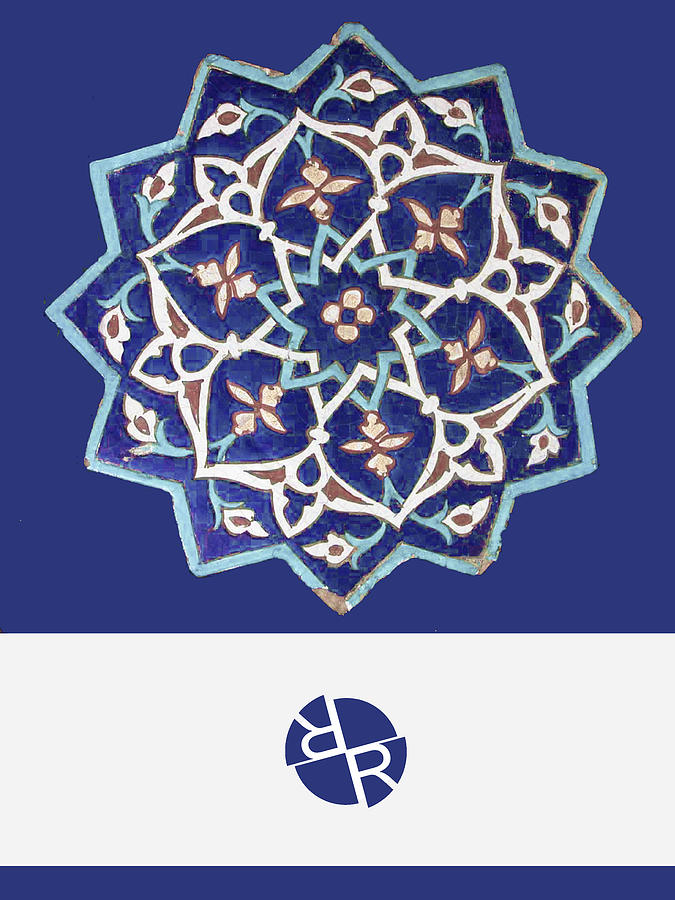 Rubino Mandala Design Pattern Blue Painting by Tony Rubino