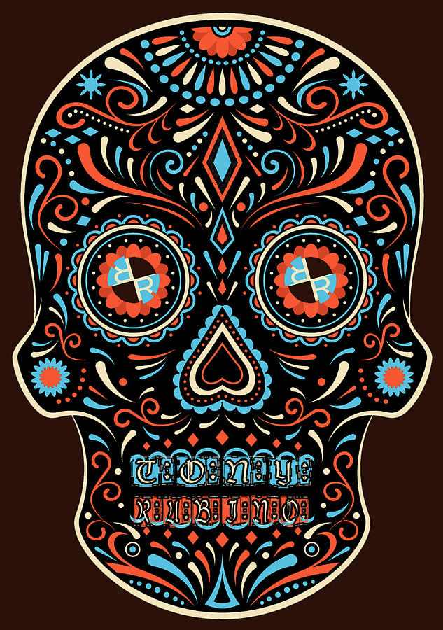 Rubino Skull Mexico Painting