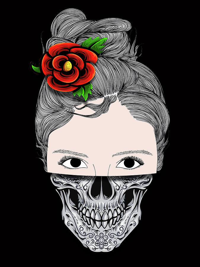 Rubino Skull Woman Face Painting by Tony Rubino