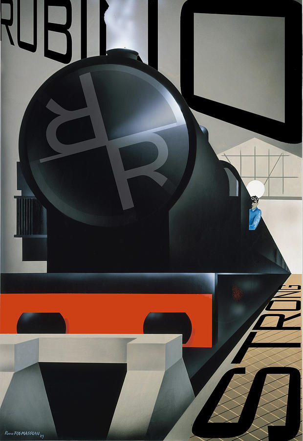 Rubino Vintage Original Train Strong Painting