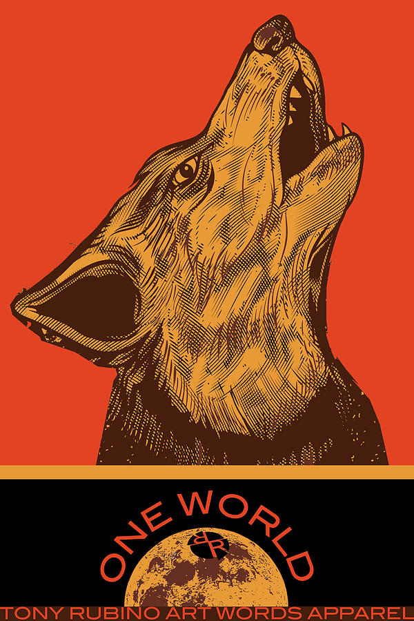 Rubino Wolf Dog Love One World Painting by Tony Rubino