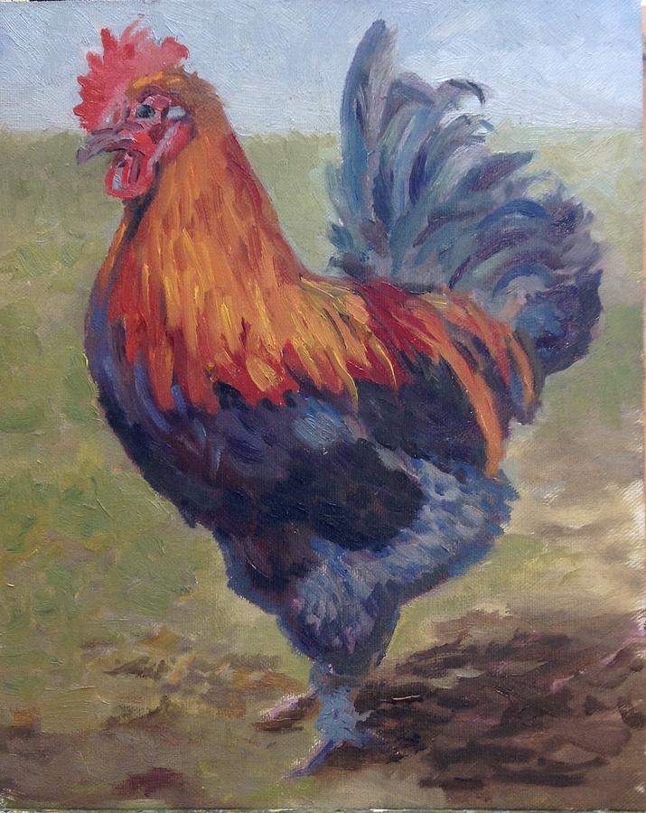 Rooster Painting - Rudy by Cheryl Tasevski