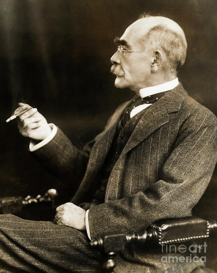 Rudyard Kipling Smoking Photograph by Bettmann