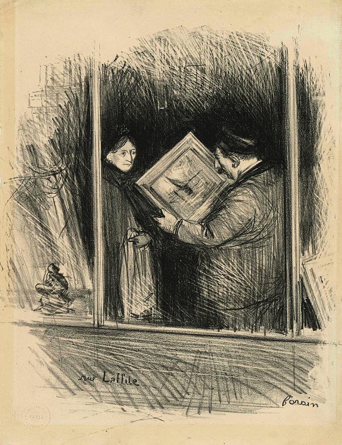 Rue Laffitte. Drawing by Jean-Louis Forain -1852-1931-