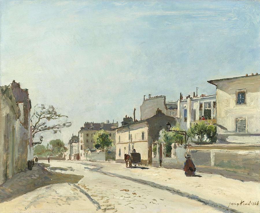 Rue Notre-Dame, Paris. Rue Notre-Dame, Parijs. Painting by Johan Barthold Jongkind -1819-1891-