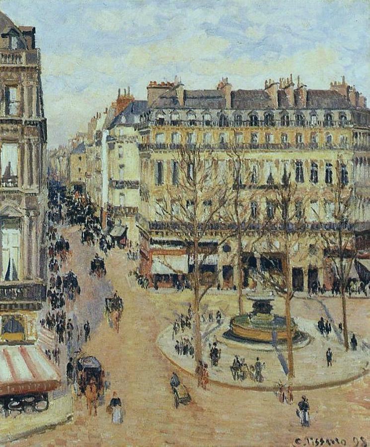 Rue Saint Honore Morning Sun Effect Place Du Theatre Francais 1898