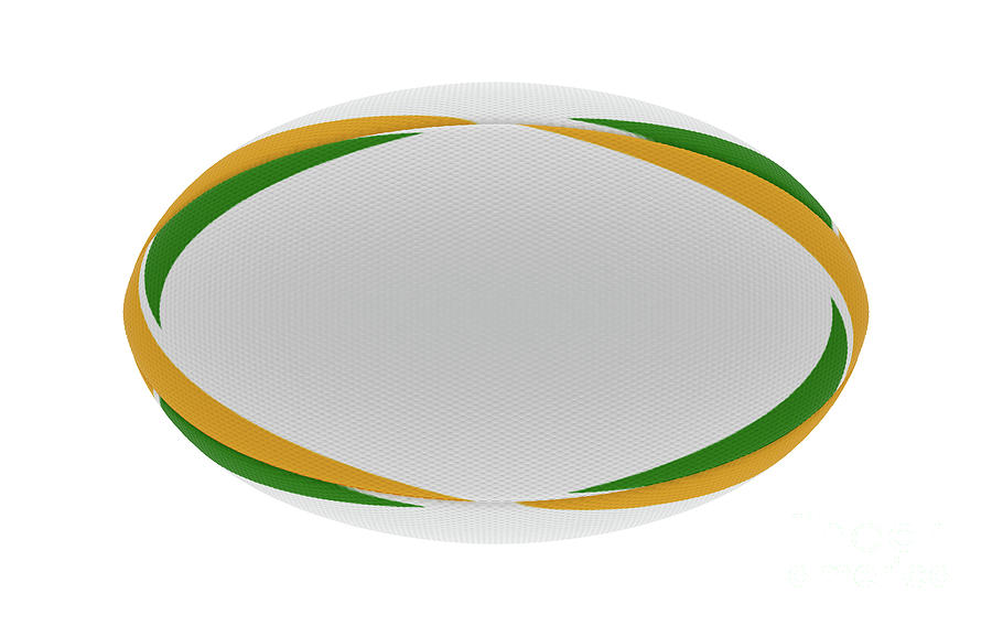 Sports Digital Art - Rugby Ball Yellow Green Design by Allan Swart