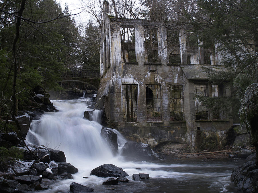 Architecture Photograph - Ruin And Waterfall by Clive Branson