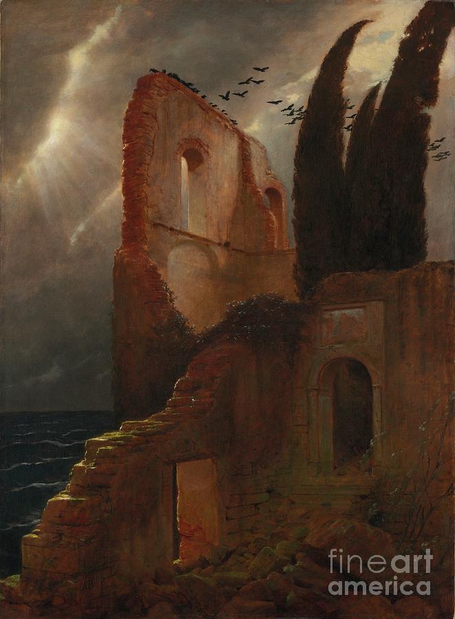 Ruin By The Sea Drawing by Heritage Images