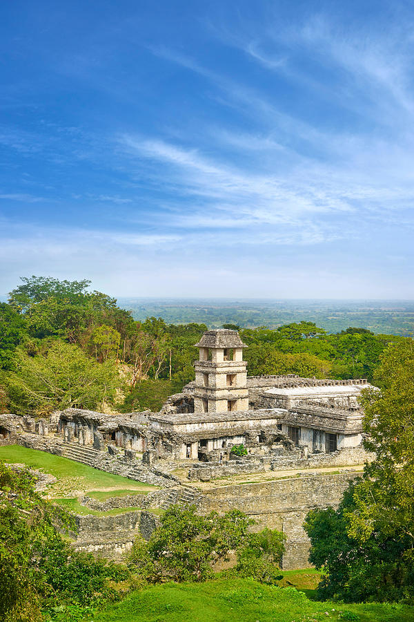 Mayan Photograph - Ruin Of Maya Palace, Palenque, Chiapas by Jan Wlodarczyk