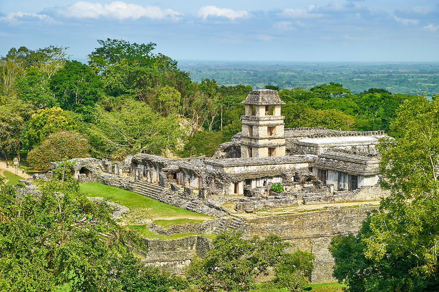 Mayan Photograph - Ruin Of Maya Palace, Palenque by Jan Wlodarczyk