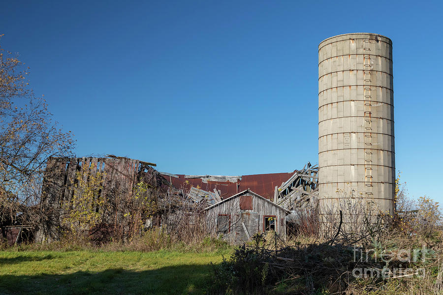 Ruined Barn And Concrete Silo In Michigan Photograph by Jim West/science Photo Library