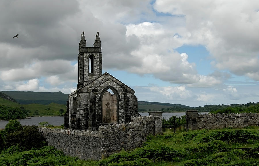 Ruined Irish Church Ireland - Dunlewy Photograph by ©  Karolos  Trivizas