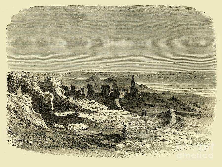 Engraving Drawing - Ruins At Sais by Print Collector Engraving Drawing - Ruins At Sais by Print Collector