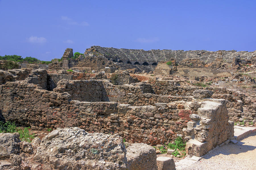 Ruins near the ancient theatre of Side Photograph by Sun Travels