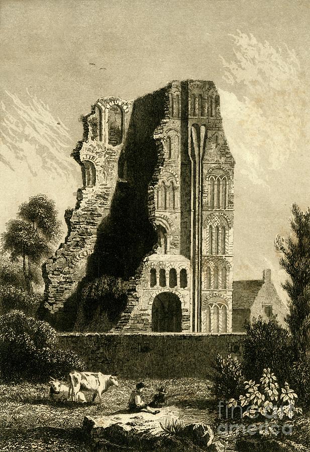 Ruins Of A Monastery At Canterbury Drawing by Print Collector