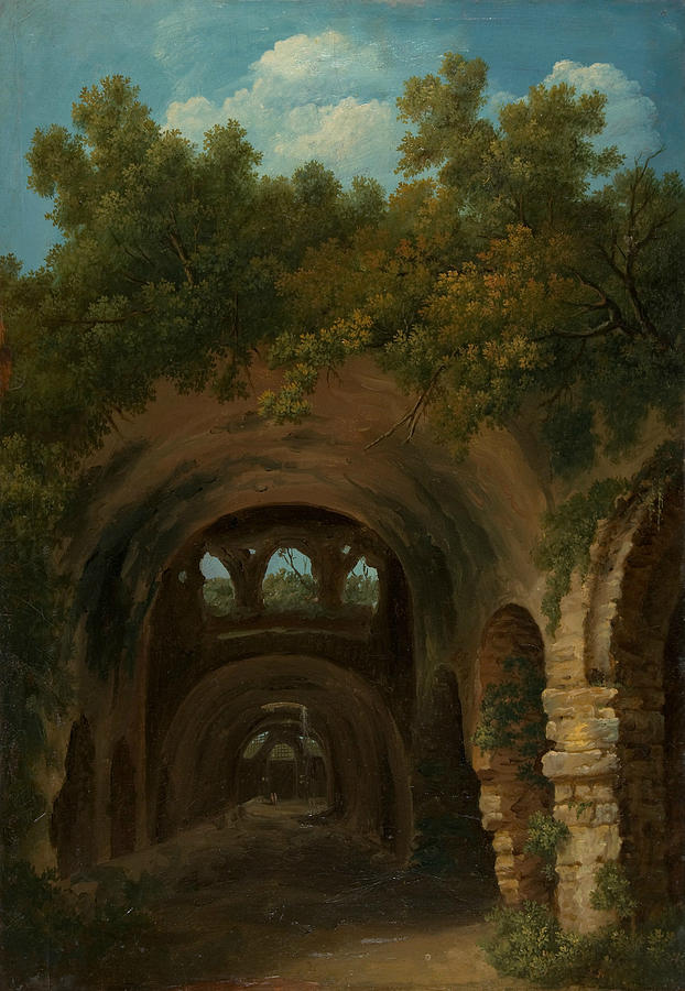 Ruins of a Roman Bath or Reservoir Painting by Louis Gauffier