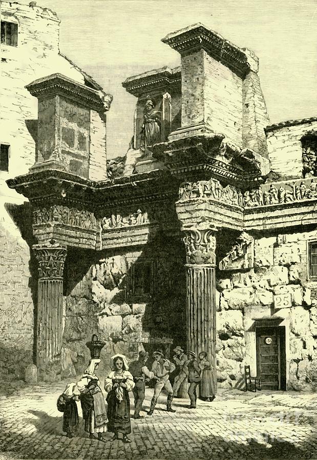 Ruins Of Part Of Nervas Forum Drawing by Print Collector