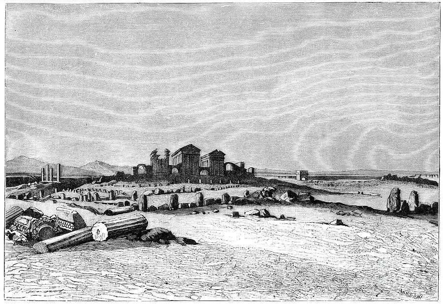Ruins Of Sbeitla, The Ancient Sufetula Drawing by Print Collector