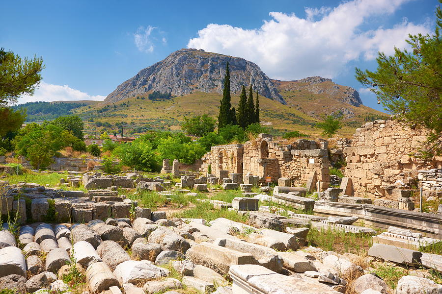 City Photograph - Ruins Of The Ancient City Of Corinth by Jan Wlodarczyk