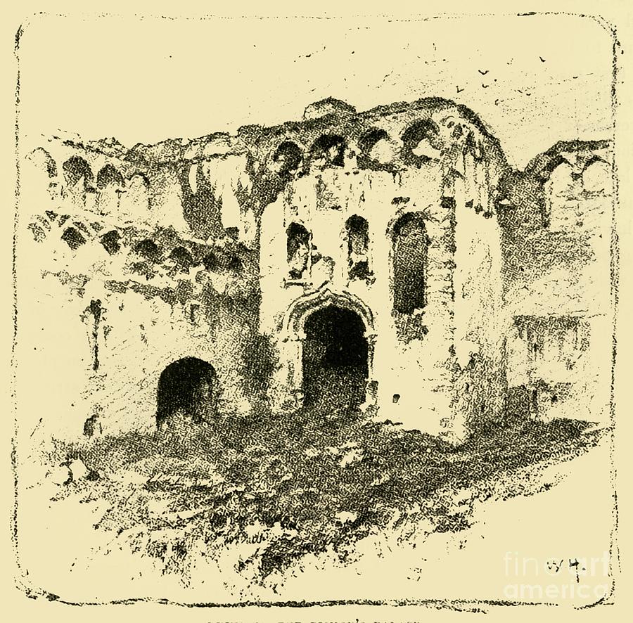 Ruins Of The Bishops Palace 1 Drawing by Print Collector