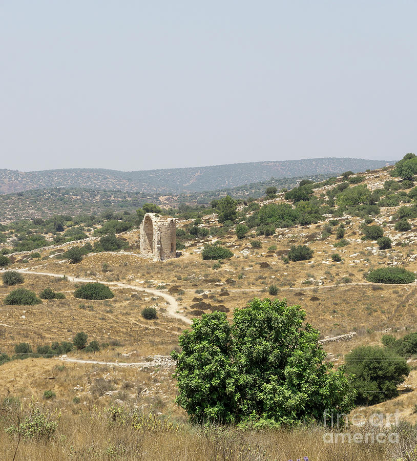 Ruins of the Church of Saint Anne can be seen from the Tel Mares Photograph by William Kuta