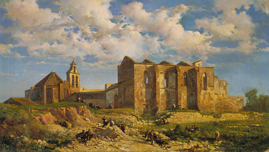 Ruins of the Church of the Holy Sepulchre Painting by Ramon Marti Alsina