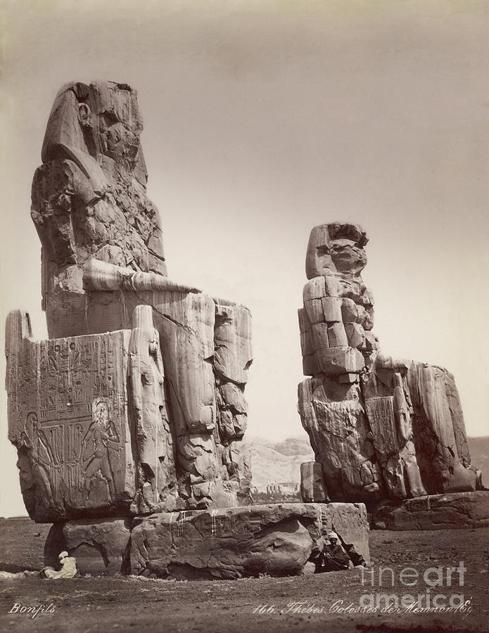 Portrait Photograph - Ruins Of The Colossus Of Memnon by Bettmann