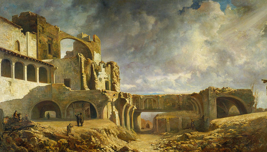 Ruins of the Palace Painting by Ramon Marti Alsina