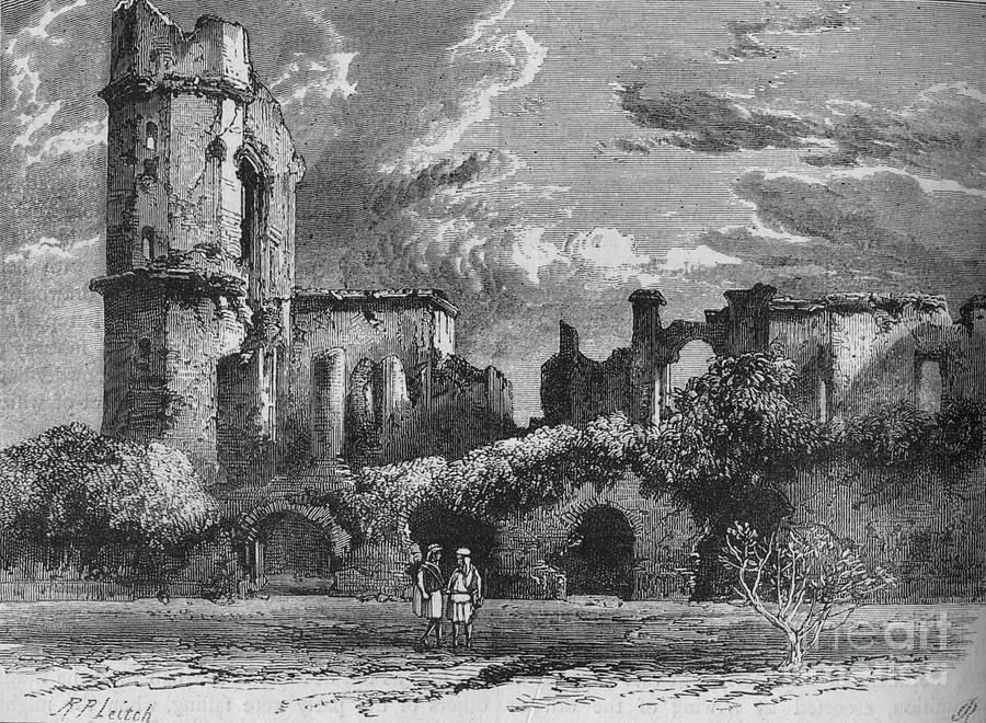 Ruins Of The Residency At Lucknow Drawing by Print Collector