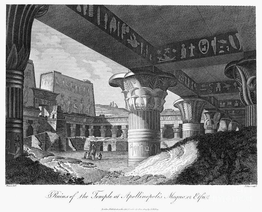 Ruins Of The Temple At Apollinopolis Drawing by Print Collector