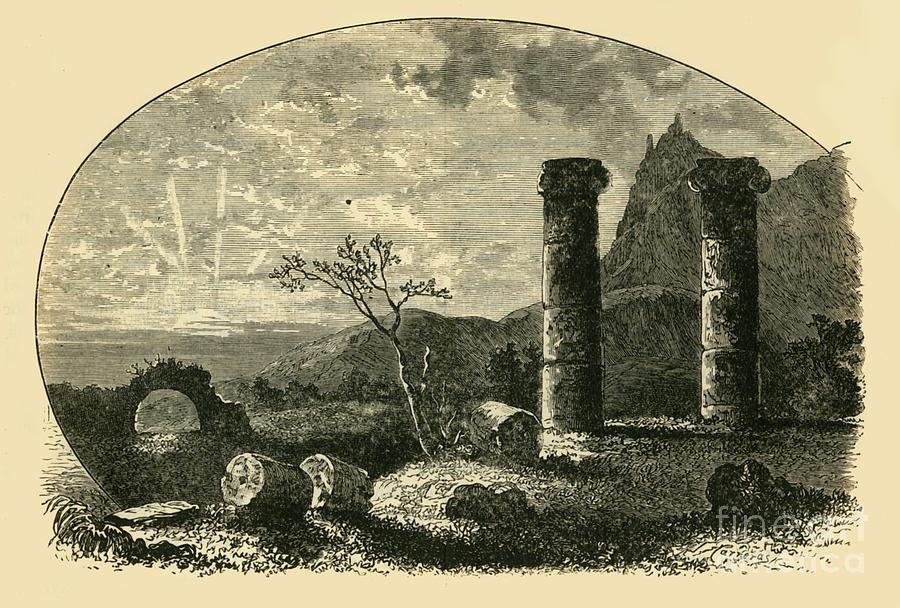 Ruins Of The Temple Of Cybele At Sardis Drawing by Print Collector