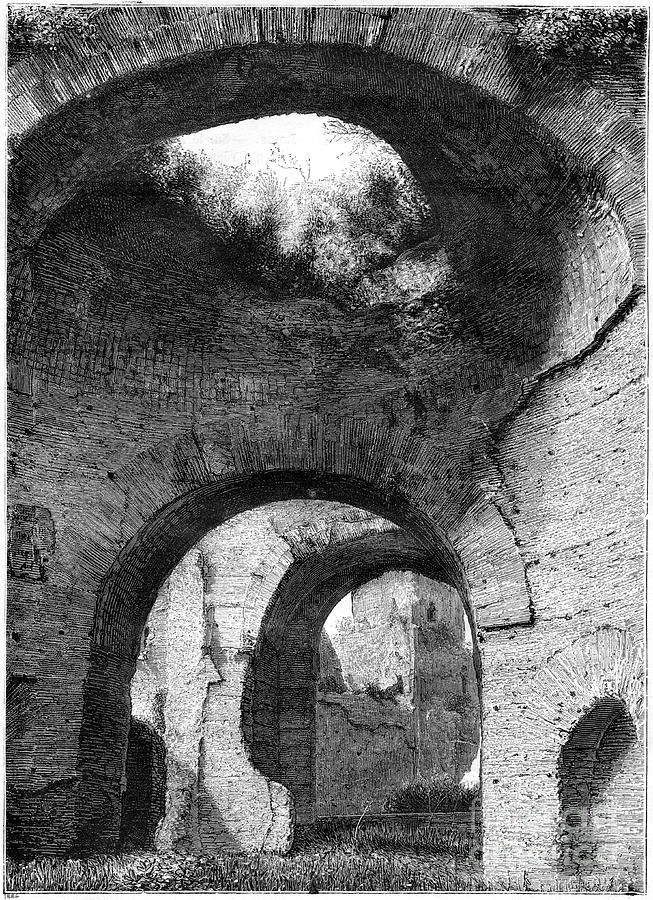 Ruins Of The Thermal Baths Drawing by Print Collector