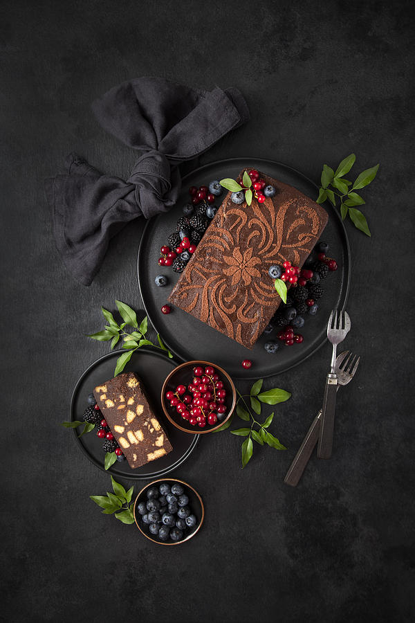 Cake Photograph - Rum Chocolate Biscuit Cake by Diana Popescu