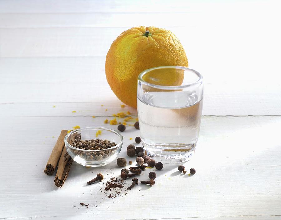 Rum With Orange Peel And Various Seasonings Photograph by Linda Sonntag