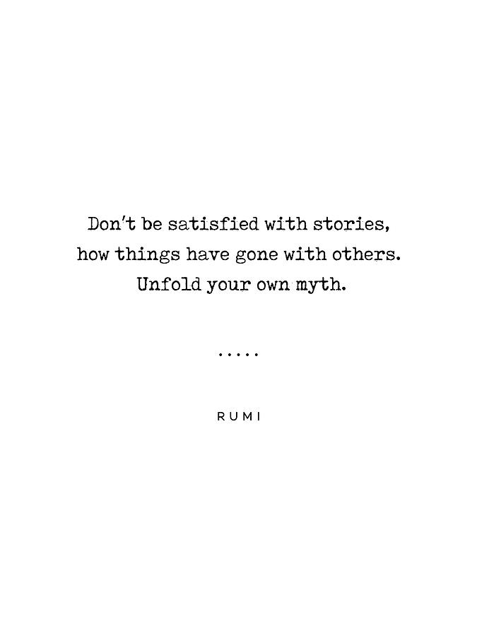 Rumi Quote On Life 08 - Minimal, Sophisticated, Modern, Classy Typewriter Print - Unfold Your Myth Mixed Media