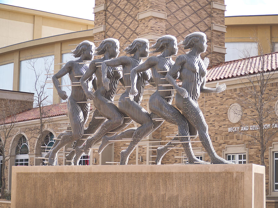 Run sculpture on Texas Tech campus Photograph by Life Makes Art