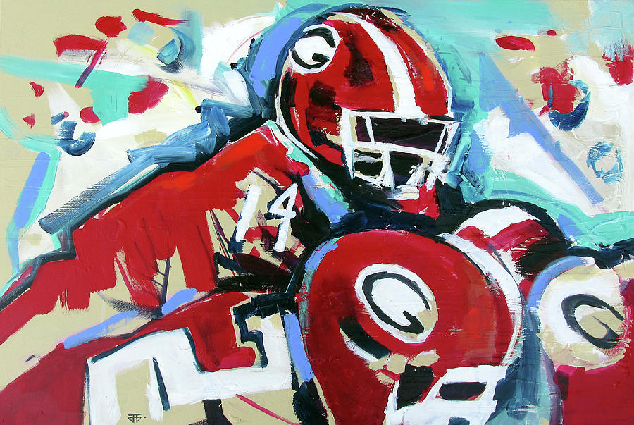 Run The Play Painting by John Gholson