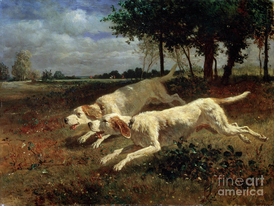 Running Dogs, 1853. Artist Constant Drawing by Heritage Images