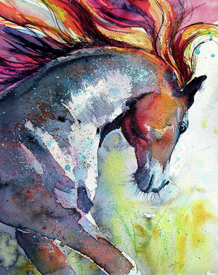 Running horse Painting by Kovacs Anna Brigitta