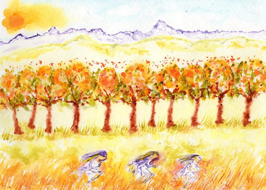 Running into autumn Painting by Jim Taylor
